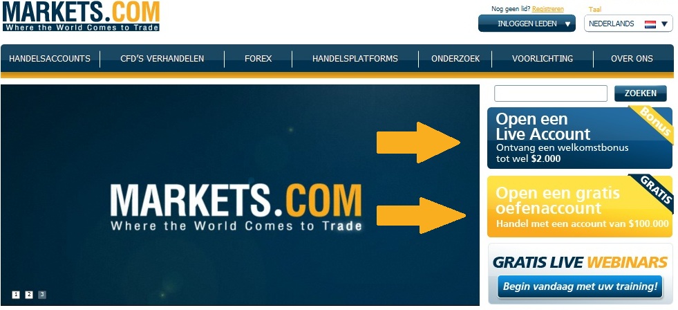 Markets.com website